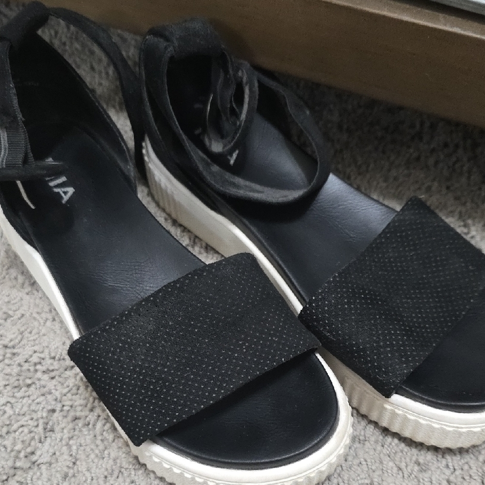 MIA Black Sandals with White Soles